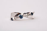 Ladies PT900 Platinum Bypass Sapphire and Diamond Ring