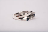 Ladies PT900 Platinum Bypass Sapphire and Diamond Ring