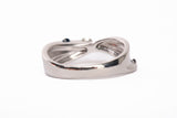 Ladies PT900 Platinum Bypass Sapphire and Diamond Ring