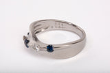 Ladies PT900 Platinum Bypass Sapphire and Diamond Ring