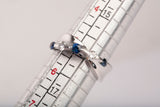Ladies PT900 Platinum Bypass Sapphire and Diamond Ring
