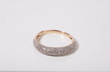 Ladies 14k Two-Tone Pave Diamond Dome Ring Size 7