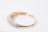 Ladies 14k Two-Tone Pave Diamond Dome Ring Size 7