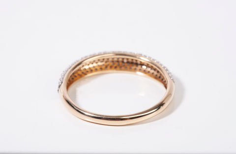 Ladies 14k Two-Tone Pave Diamond Dome Ring Size 7