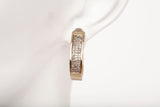 Ladies 14k Yellow Gold Oval Shaped Hoops with Diamond Accents