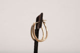 Ladies 14k Yellow Gold Oval Shaped Hoops with Diamond Accents