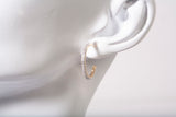Ladies 14k Two-Tone Pave Diamond J Hoop Earrings