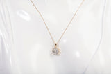 Ladies 14k Yellow Gold Diamond Halo Illusion Setting Cluster Pendant Necklace