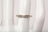 Vintage 14k Two-Tone Channel Set Diamond Wedding Band Size 5"