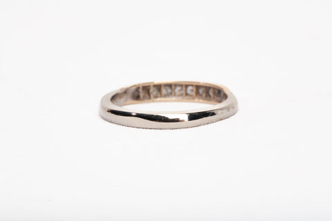 Vintage 14k Two-Tone Channel Set Diamond Wedding Band Size 5"