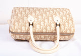 Authentic Christian Dior Beige Embroidered Diorissmo Boston Bag