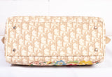 Authentic Christian Dior Beige Embroidered Diorissmo Boston Bag