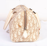 Authentic Christian Dior Beige Embroidered Diorissmo Boston Bag