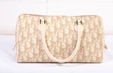 Authentic Christian Dior Beige Embroidered Diorissmo Boston Bag