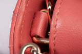 Authentic Christian Dior Coral Small Lady D-Joy Lambskin Cannage Handbag