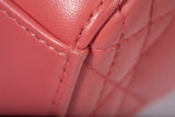 Authentic Christian Dior Coral Small Lady D-Joy Lambskin Cannage Handbag