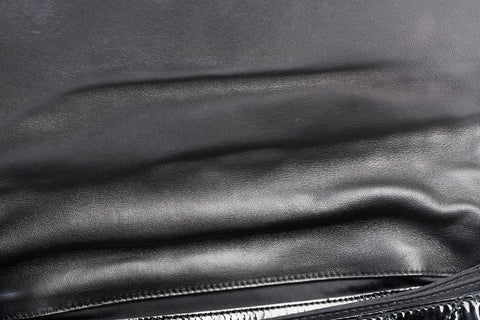 Authentic Christian Dior Patent Cannage New Lock Flap Black