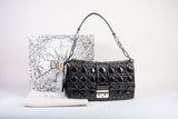 Authentic Christian Dior Patent Cannage New Lock Flap Black