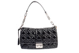 Authentic Christian Dior Patent Cannage New Lock Flap Black