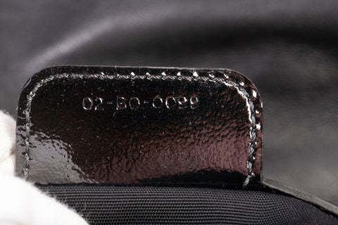 Authentic Christian Dior Patent Cannage New Lock Flap Black