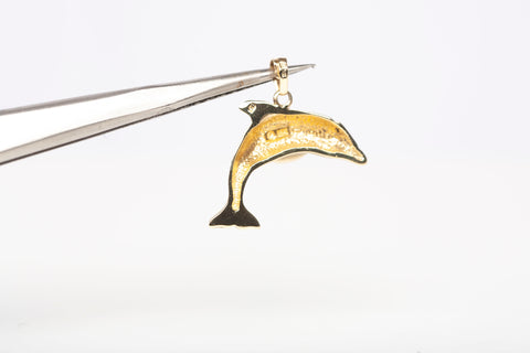 Unisex 14k Yellow Gold Dolphin Pendant