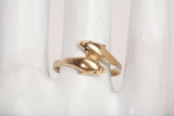 Ladies 14k Yellow Gold Bypass Dolphin Ring