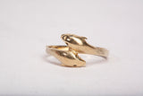 Ladies 14k Yellow Gold Bypass Dolphin Ring