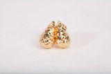 Ladies 18k Yellow Gold Diamond Cut Teardrop Stud Earrings