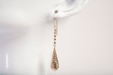 Ladies 14k Yellow Gold Diamond Cut Teardrop Dangle Earrings