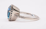 EFFY 14k White Gold Trillion-Cut Blue Topaz and White Diamond Accents Ring