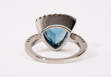 EFFY 14k White Gold Trillion-Cut Blue Topaz and White Diamond Accents Ring