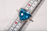 EFFY 14k White Gold Trillion-Cut Blue Topaz and White Diamond Accents Ring