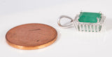 Ladies 18k White Gold Emerald with Diamond Accents Pendant
