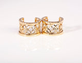 Ladies 14K Yellow Gold Detailed Hoop Earrings