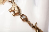 Ladies 14k Yellow Gold Elephant Charm Link Bracelet Size 6.25"