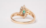Ladies 10k Yellow Gold Emerald with Diamond Accents Bypass Ring
