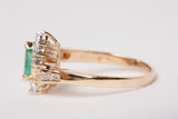 Ladies 10k Yellow Gold Emerald with Diamond Accents Bypass Ring