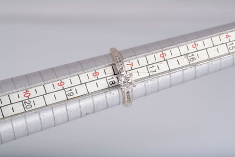 Ladies 14k White Gold Solitare Diamond Engagement Ring .45 CTW