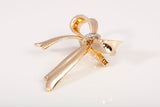 Ladies 14k Yellow Gold Bow Pearl Strand Enhancer w/ Diamonds 0.05CTW