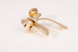 Ladies 14k Yellow Gold Bow Pearl Strand Enhancer w/ Diamonds 0.05CTW