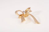 Ladies 14k Yellow Gold Bow Pearl Strand Enhancer w/ Diamonds 0.05CTW