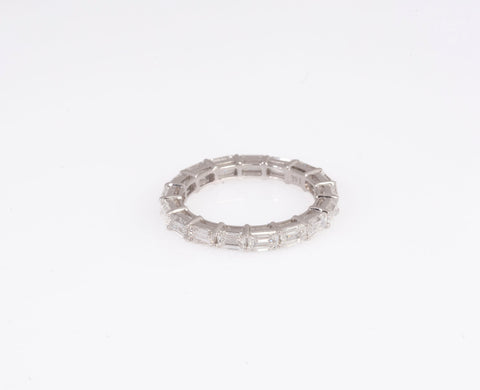 Brand New 14k White Gold 2.04TCW Lab Grown Emerald Cut Eternity Band