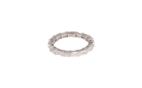 Brand New 14k White Gold 2.04TCW Lab Grown Emerald Cut Eternity Band