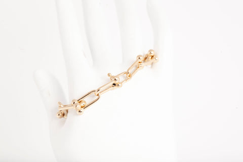 Stunning 14k Yellow Gold Hardwear Link Bracelet Size 6.25"