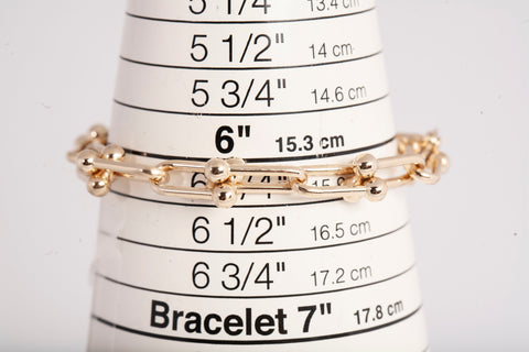 Stunning 14k Yellow Gold Hardwear Link Bracelet Size 6.25"