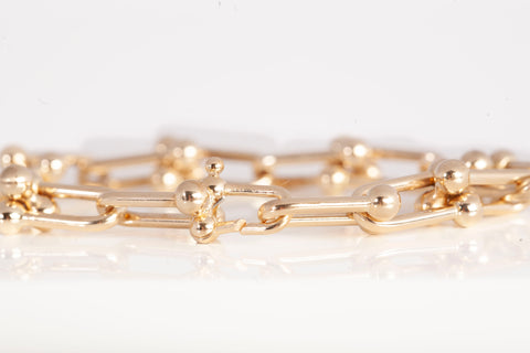 Stunning 14k Yellow Gold Hardwear Link Bracelet Size 6.25"