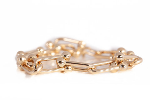 Stunning 14k Yellow Gold Hardwear Link Bracelet Size 6.25"