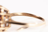 Ladies 10k Yellow Gold Ruby Flower Ring with Diamond Accents Size 4.75"