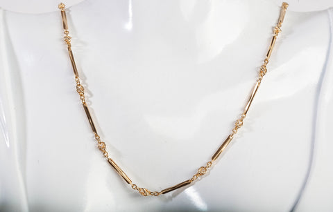 Ladies 18k Yellow Gold Fancy Link Necklace 16"