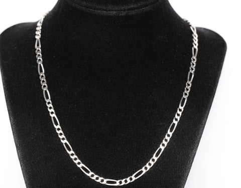 Unisex Sterling Silver 925 Figaro Link 18'' Chain